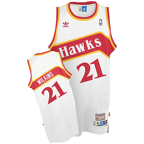  NBA Atlanta Hawks 21 Dominique Wilkins Soul Swingman Home White Jersey